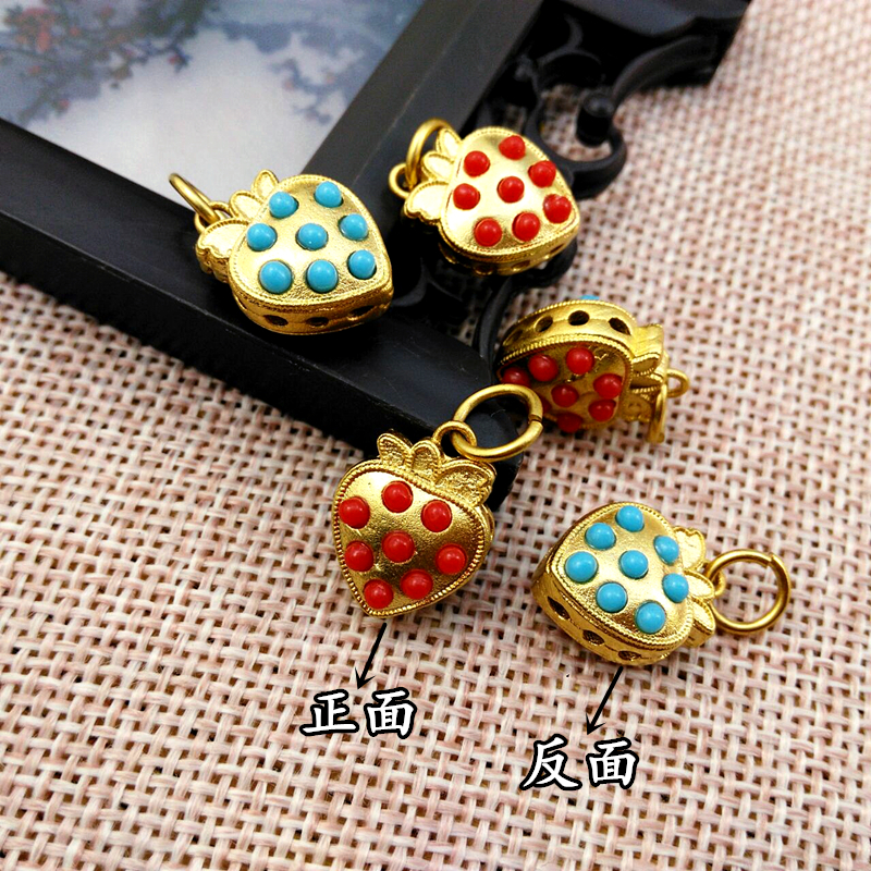 Shajin Drop Oil Lotus Pendant DIY Handmade Beaded Firmware Bracelet Necklace Transfer Bead Accessories Jewelry Material