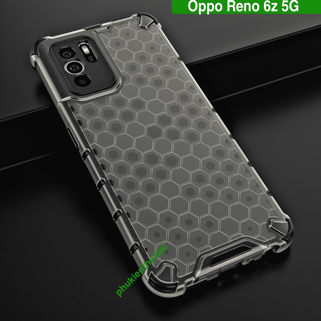 Ốp lưng Oppo Reno 6Z 5G vân tổ Ong lục lăng chống sốc chống va đập mạnh siêu bền