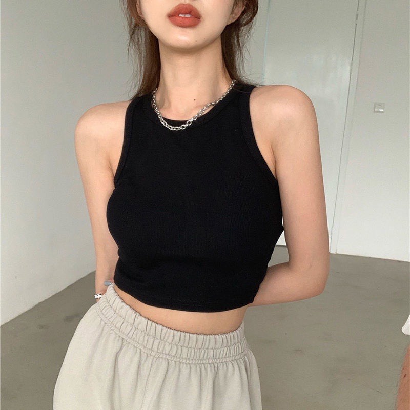 Combo 3 Áo ba lỗ nữ, áo croptop sát nách nữ kiểu ôm body tank top vải cotton co giãn tốt, mặc đi chơi, đi biển Dưới 55kg