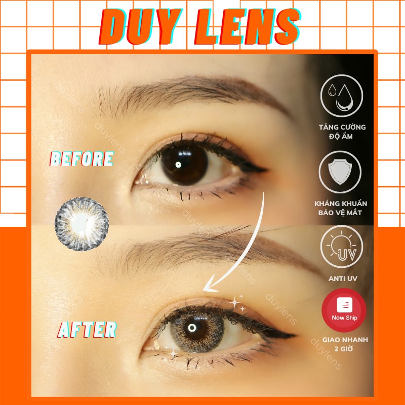 Lens xám tây ánh bạc STELLA GRAY 14mm - Kính áp tròng cận Hàn Quốc bán chạy hạn 1 năm