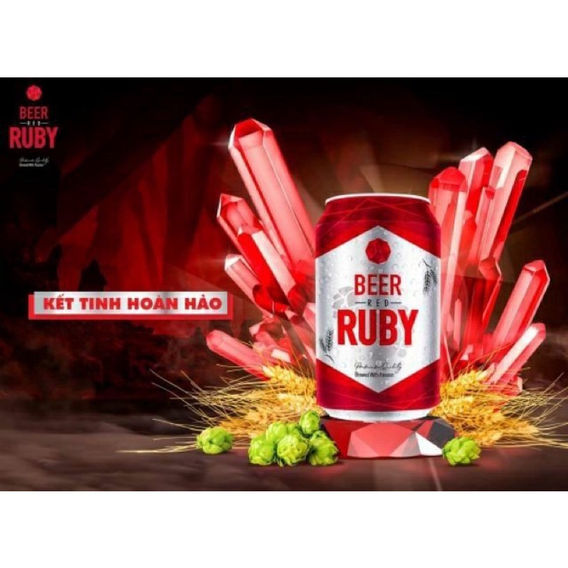 Bia RUBY đỏ thùng 24 lon 330ml mẫu mới trúng thưởng 100% có quà