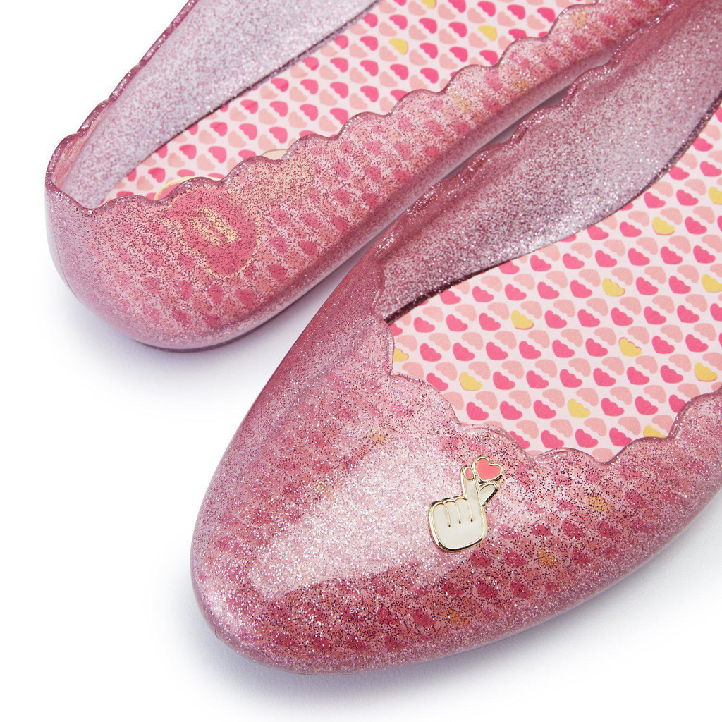 Jelly Bunny  - Giày nữ búp bê đế bệt Sophie Small Heart B21SLBL014 màu hồng trong suốt