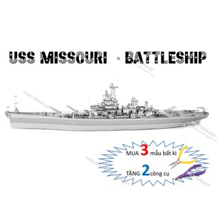 Mô Hình Lắp Ghép kim Loại 3D Thiết Giáp Hạm USS Missouri – Hoa Kỳ