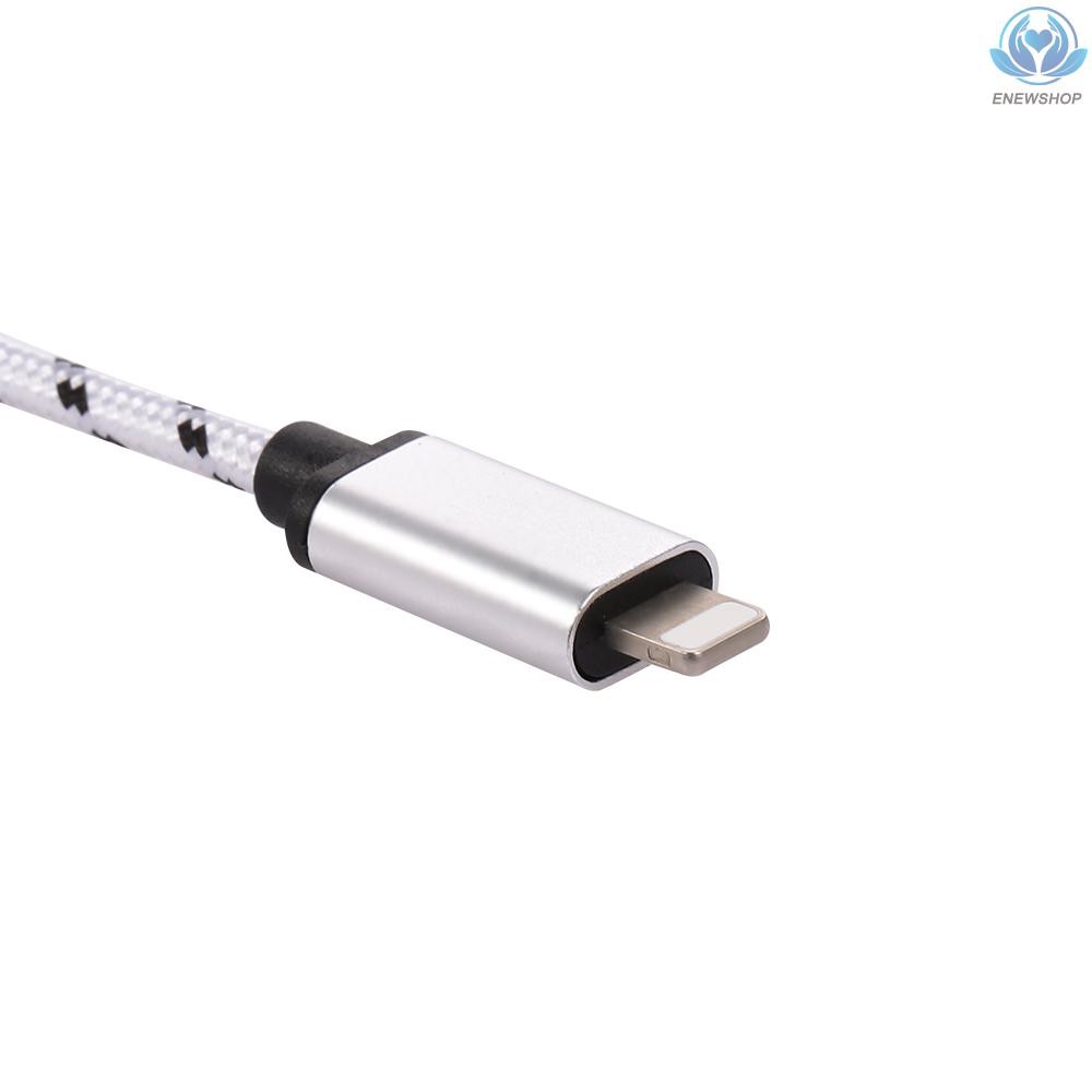 【enew】Lightning OTG Cable Lightning Male to USB2.0 Adapter Data Transfer Cord for (Silver)