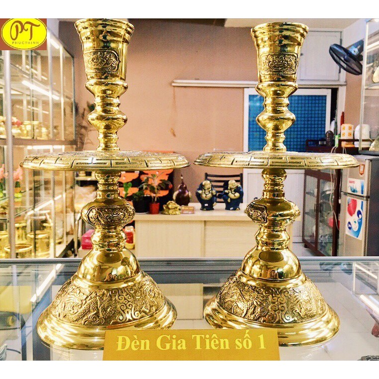 Đèn thờ cúng gia tiên bằng đồng - 23cm/27cm/31cm/37cm/41cm