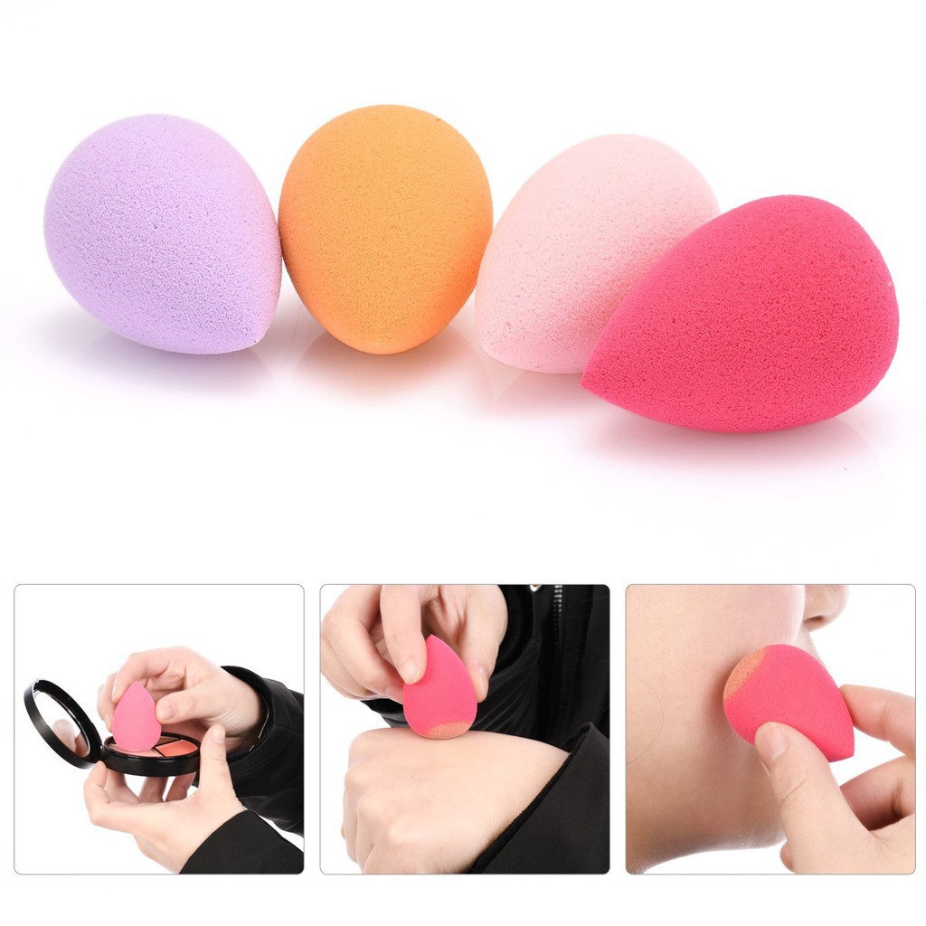 [Hàng mới về] Set 4 mút đánh phấn trang điểm hình giọt nước tiện dụng