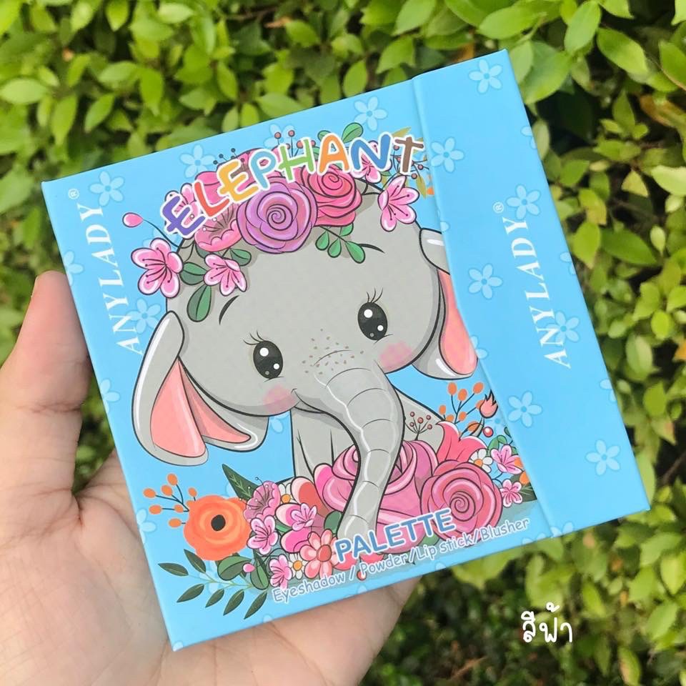 [ĐA NĂNG] Phấn Bóp Trang Điểm Đa Năng Any Lady Elephant Thiết Kế Đáng Yêu - Gồm Phấn Mắt Phấn Má Son Môi