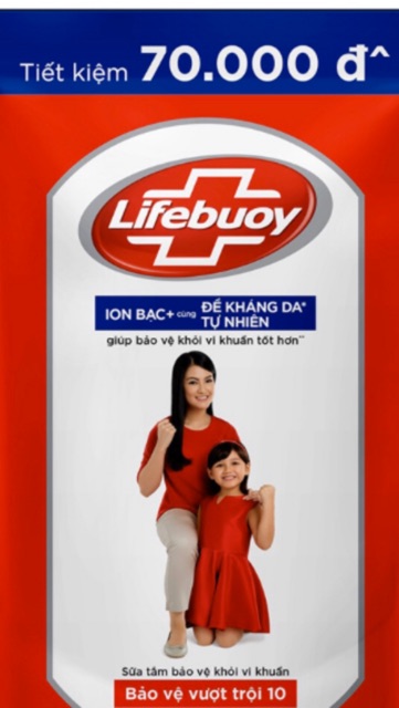 Sữa tắm lifebuoy túi bảo vệ vượt trội( màu đỏ)