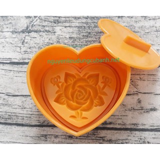 Khuôn nhấn xôi Hình Tim mặt Hoa Hồng 15cm
