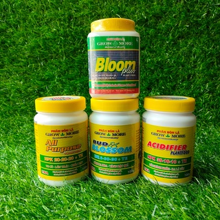 Phân bón lá NPK Growmore hoa lan, cây cảnh set 4 lọ 20-20-20, 30-10-10, 6-30-30, 10-55-10 100g/lọ