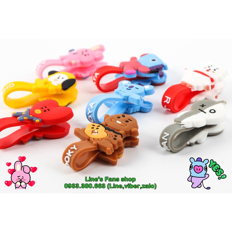 (MUA 2 TẶNG 1) Kẹp dây cáp ĐT hình BT21 BTS | BigBuy360 - bigbuy360.vn