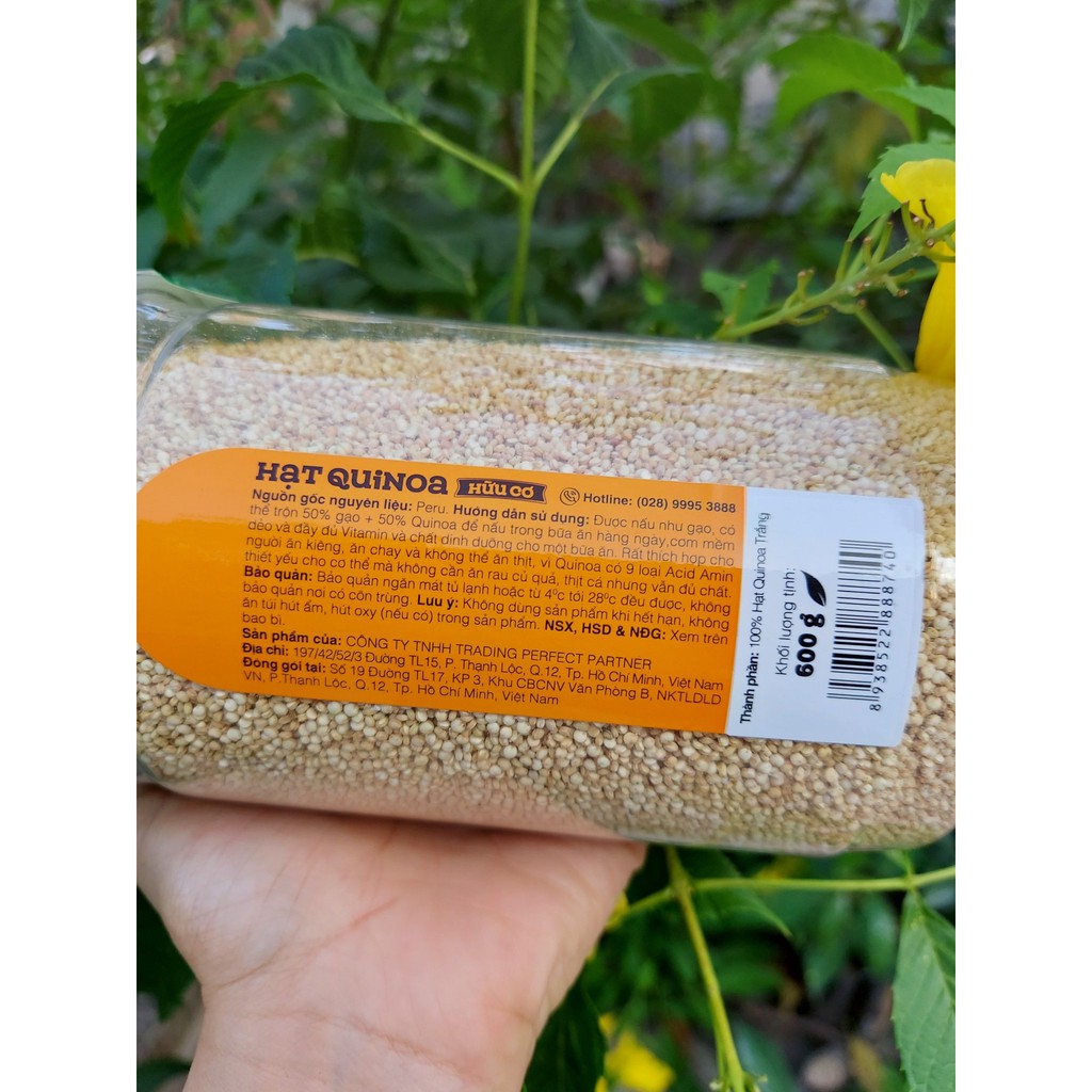 Hạt Quinoa (Diêm Mạch) trắng Smile Nuts Nhập khẩu Peru(loại hộp 600g)