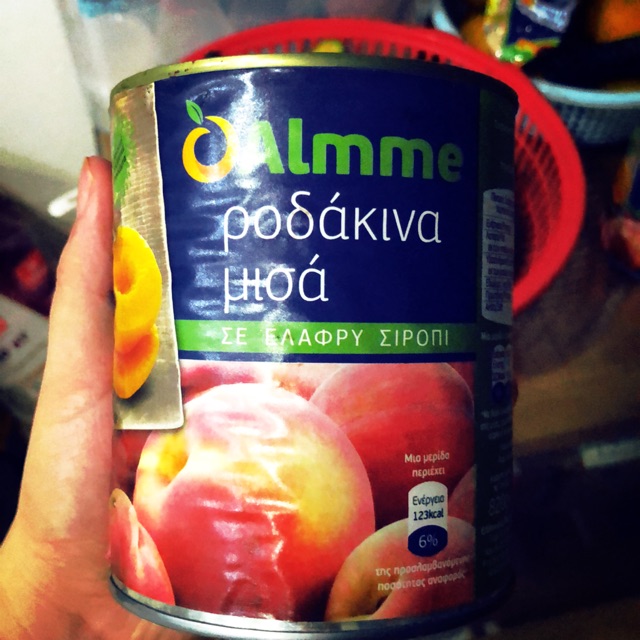 Đào ngâm đóng hộp Almme peach halves in light syrup. Đào ngâm đóng hộp Almme peach halves in light s