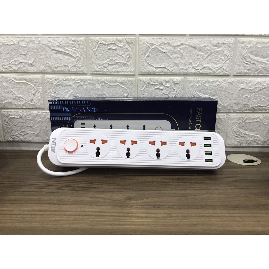 Ổ cắm điện cao cấp chịu nhiệt lớn đa năng thông minh công suất lớn A02 chống giật, dây dài 2M