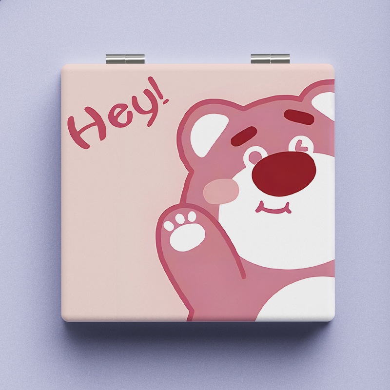 Gương Trang Điểm Mini Hình Vuông Họa Tiết Hoạt Hình Dễ Thương