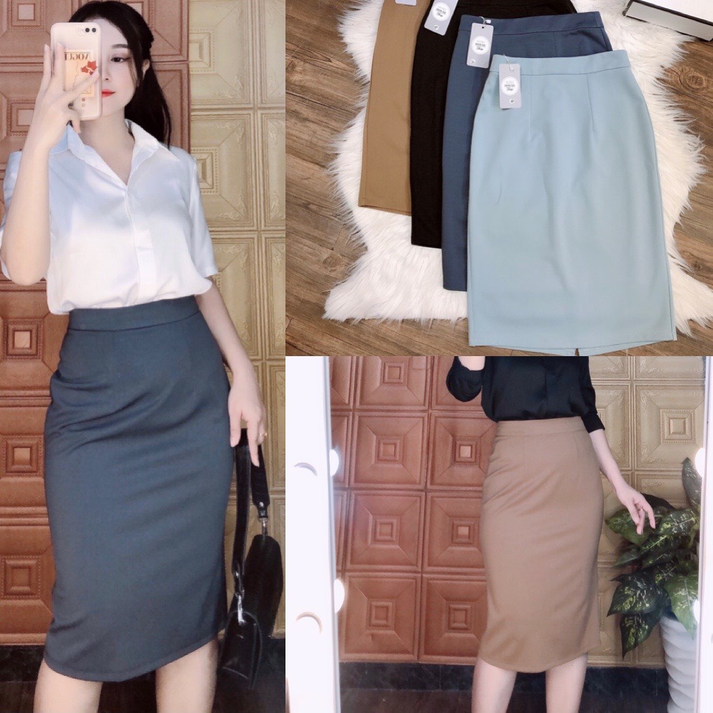 Chân Váy Bút Chì Công Sở Dáng Dài Co Giãn 4 Chiều - Chất Mango Cao Cấp | BigBuy360 - bigbuy360.vn