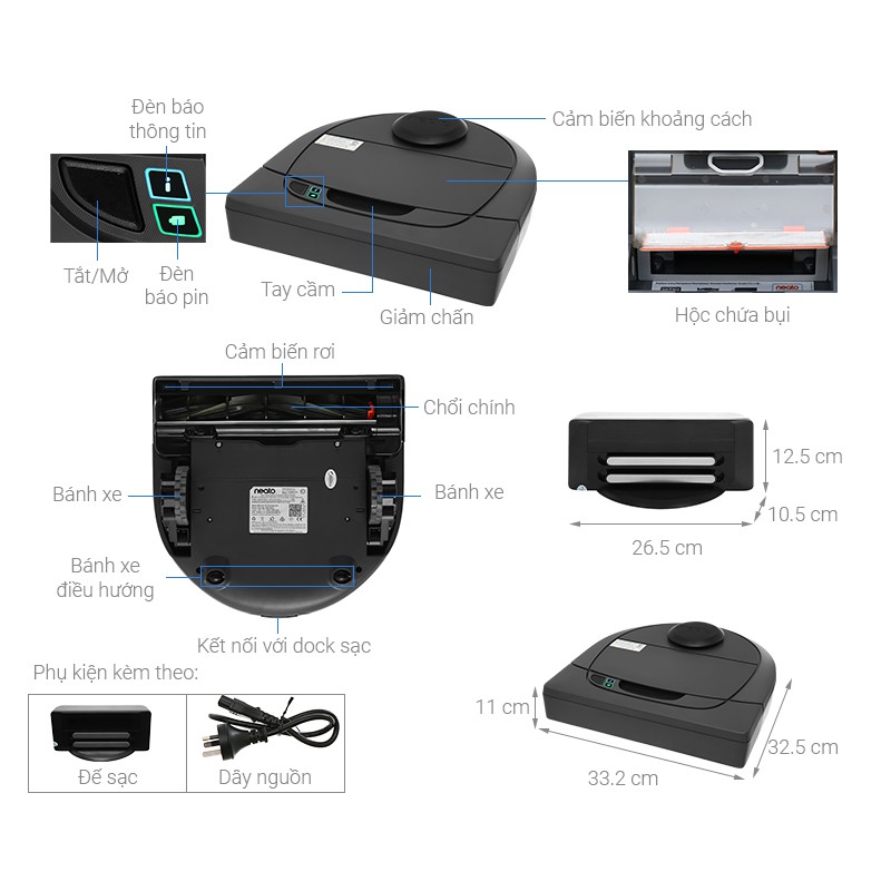 Robot Hút Bụi Neato Botvac D3 Connected - Hàng Chính hãng [BẢO HÀNH 24 THÁNG]