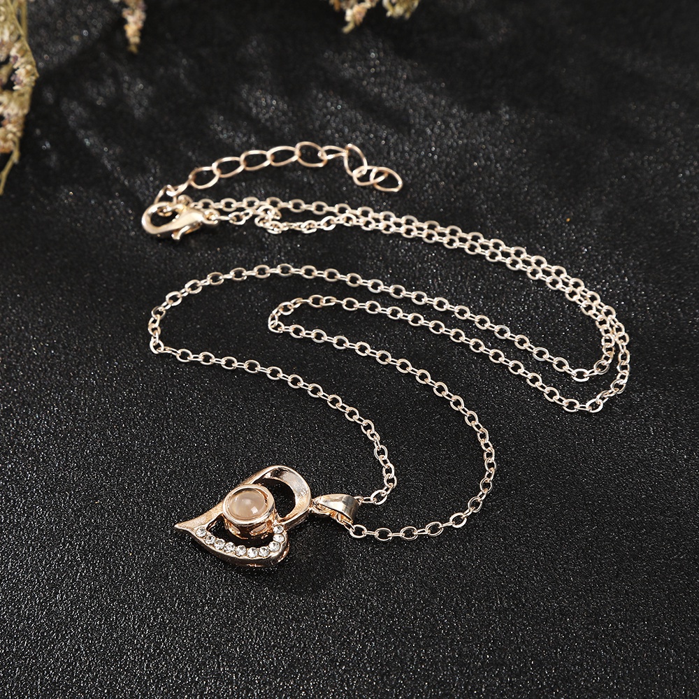 Dây chuyền HAIMEIKANG mặt hình trái tim đính đá thời trang cho cặp đôi