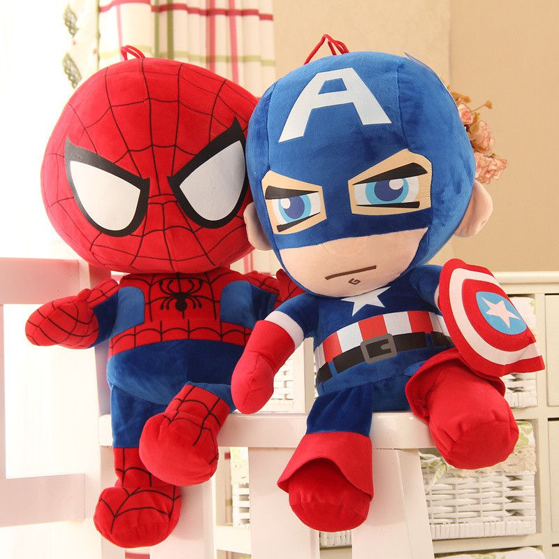 Đồ Chơi Nhồi Bông Mềm Mại Hình Siêu Anh Hùng Avengers Series Captain America Iron Man Batman Superman Người Nhện 27Cm