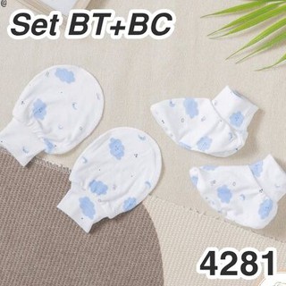 Set bao tay bao chân cho bé sơ sinh, hàng hiệu Moon, made in Vietnam