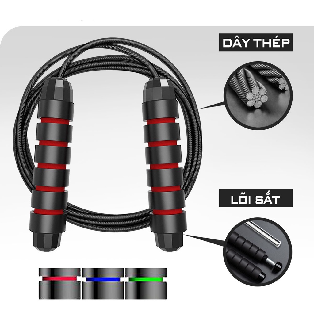 Dây Nhảy Thể Dục Giảm Cân Lõi Thép ANFIT Dài 2,7m Siêu Bền Hỗ Trợ Đốt Mỡ Bụng Tại Nhà