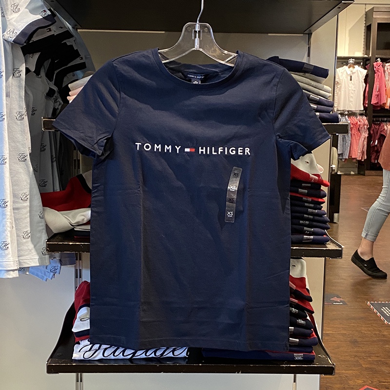 Áo Thun Tay Ngắn Cổ Tròn In LOGO Tommy Chất Liệu cotton Thoải Mái Cho Nam Và Nữ