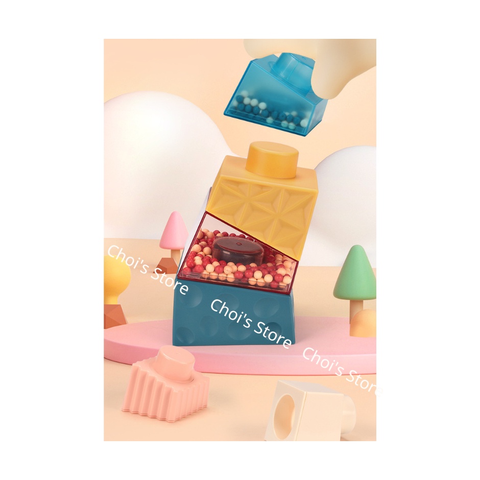 (mẫu mới) Tháp xếp chồng xúc sắc, nhận biết hình khối kích thích tư duy cho bé