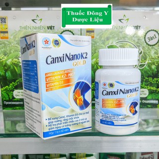 Canxi Nano ❤️ CHÍNH HÃNG ❤️ Lọ 60 viên Canxi Nano K2 Gold bổ sung Calcium + Viatmin D3 + Vitamin K2 cho xương chắc khỏe