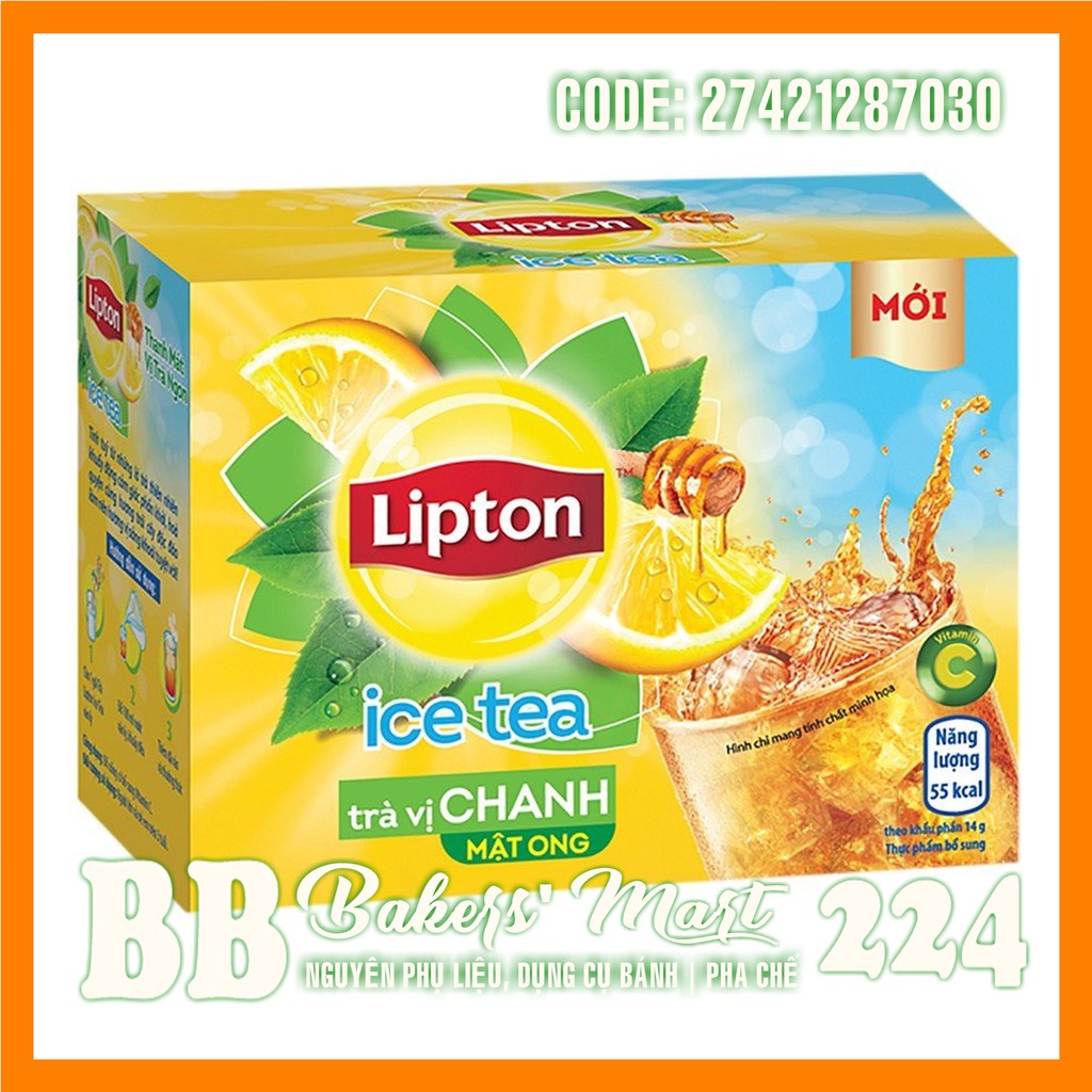 Trà LIPTON CHANH mật ong hòa tan - Hộp 224gr (16 gói x 14gr)