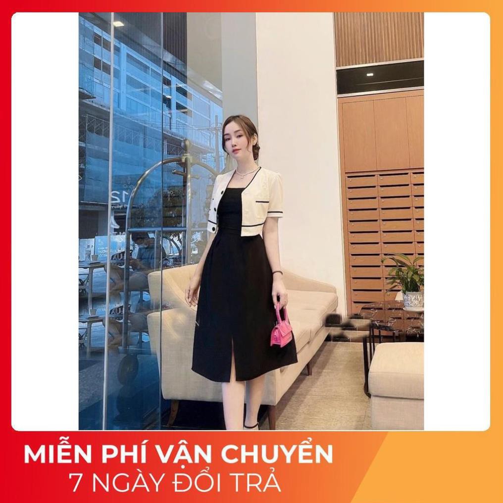 [ 𝐅𝐑𝐄𝐄 𝐒𝐇𝐈𝐏 ] Set Váy Áo 2 Món Kèm Áo Khoác Ngoài
