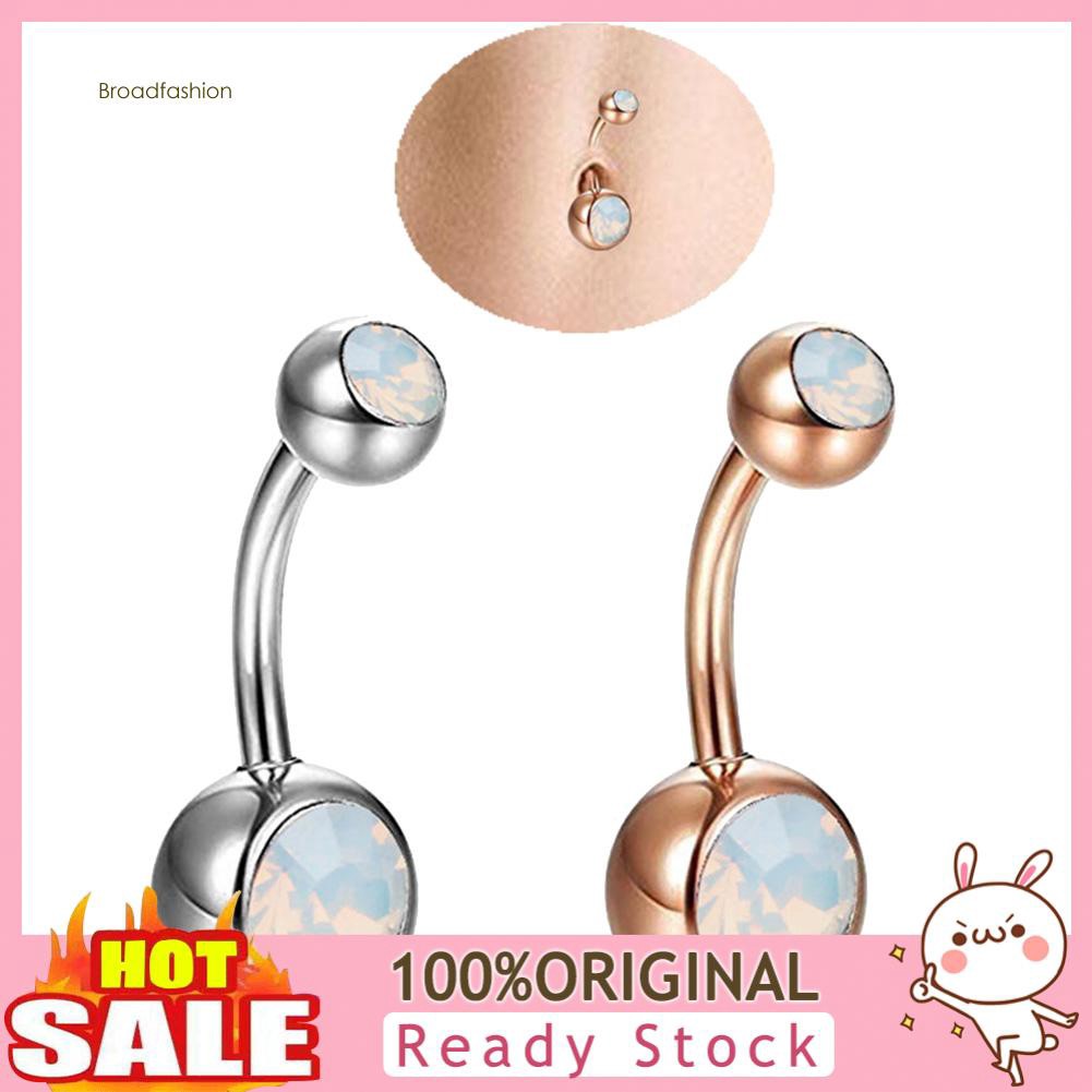 Khuyên rốn đính 2 viên đá opal giả thời trang cá tính