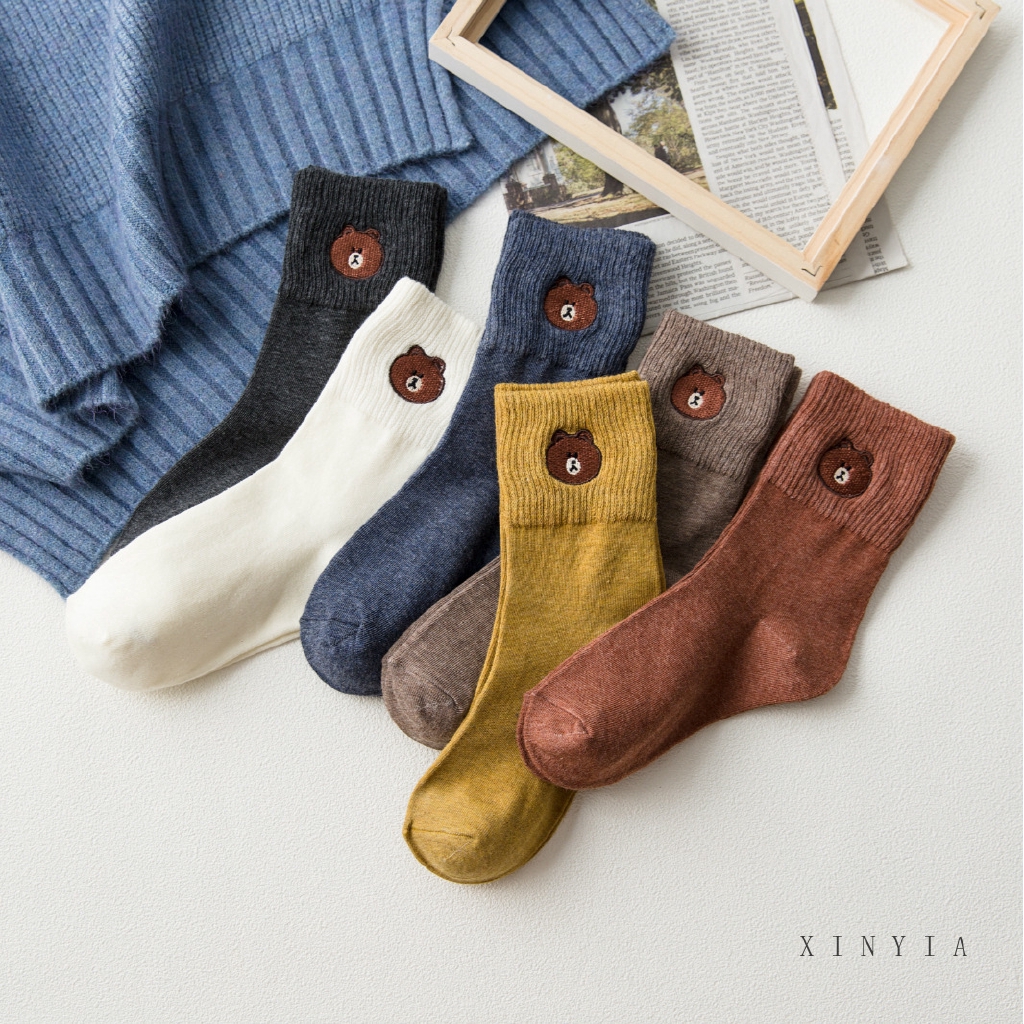 Vớ họa tiết gấu hoạt hình phong cách Unisex dễ thương