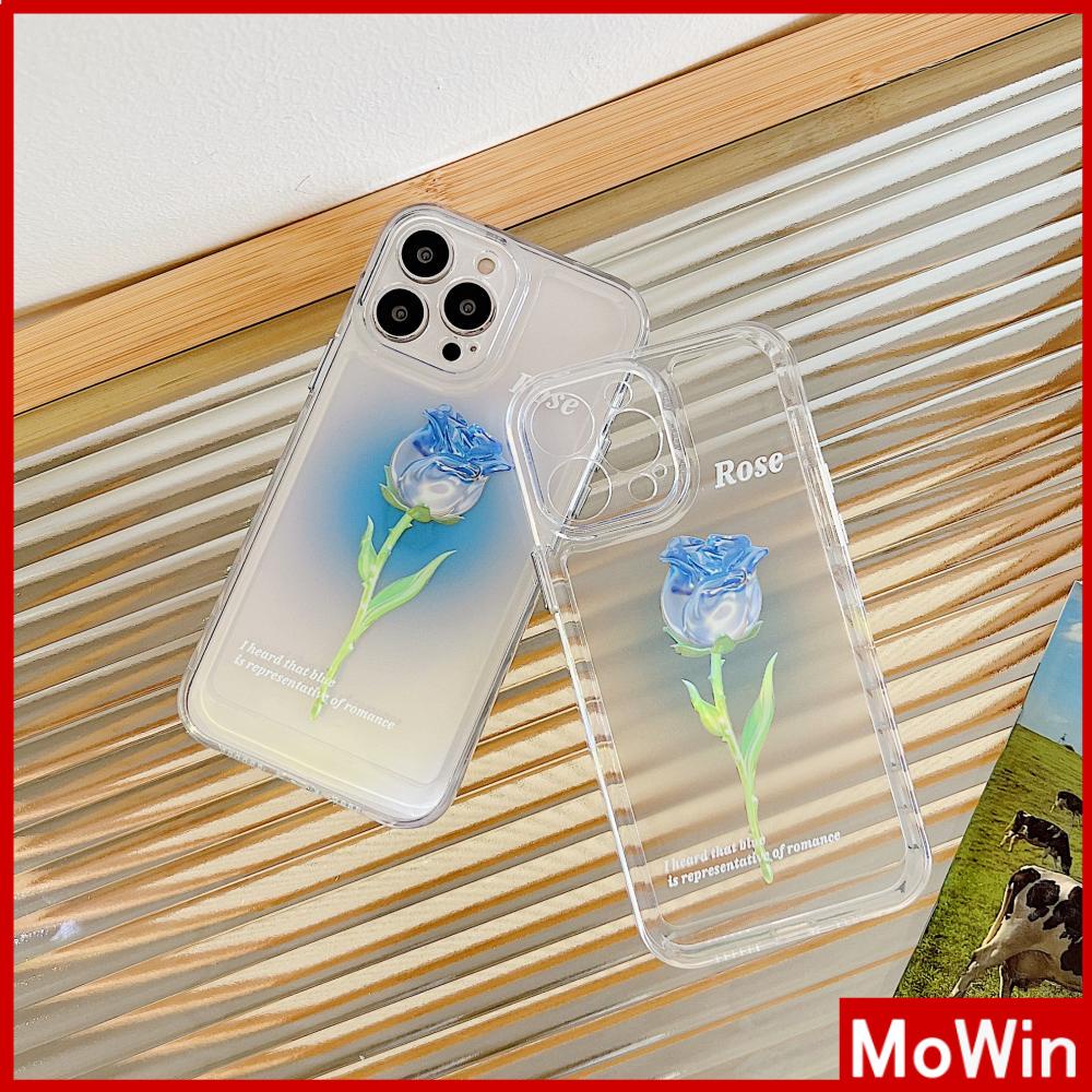 Ốp điện thoại silicoon mềm họa tiết hoa hồng xanh thích hợp cho Iphone 11 13 pro max 12 pro max 7plus xr