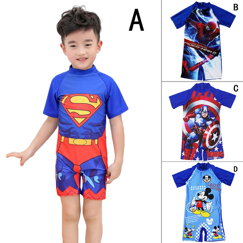 Short Sleeve Boy's Cothing Boxer Swimsuit Swimwear Bathing Suit Jumpsuit Cute