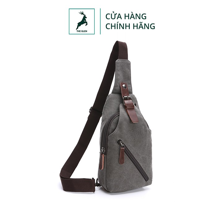 Túi bao tử nam cao cấp - túi canvas đeo chéo nam THE GLEN TG411 đựng máy tính bảng 9 inch, điện thoại, ví, khóa