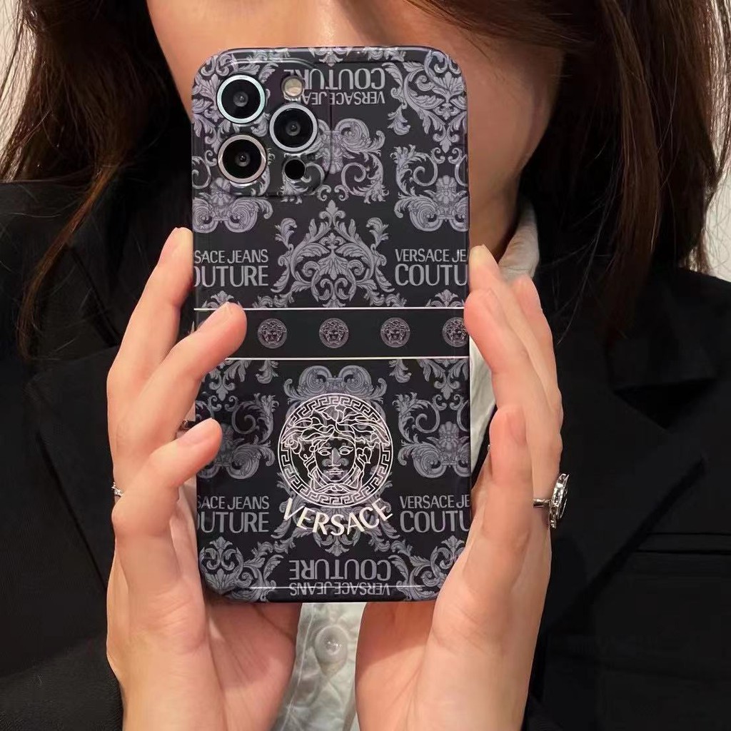 Ốp Điện Thoại In Logo Versace Cho iphone 11 Pro Max i11 7plus 8plus iX XR Xs Max SE 12 12Pro 12 Pro Max