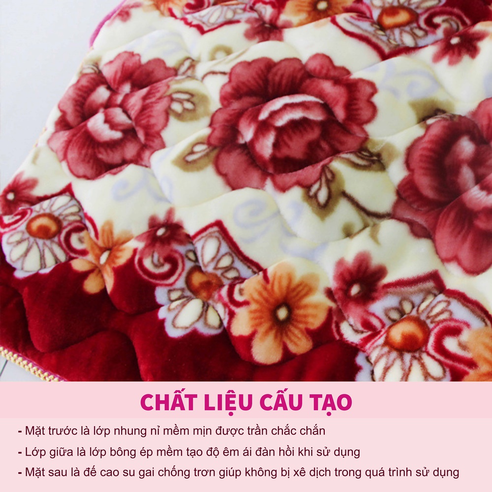 Đệm ghế nhung, đệm ghế sofa, thảm ghế nhung nỉ trần 3 món loại đẹp - Mặt sau chống trơn trượt