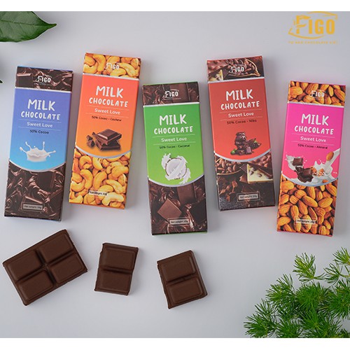 [Chính hãng] Bar 20gr- Milk Chocolate, Kẹo Socola sữa 50% Cacao nhân Hạt Hạnh nhân giòn tan ngay trong miệng, chất lượng