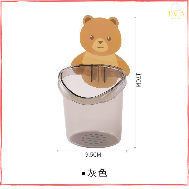 Cốc Gấu Cute Đựng Bàn Chải Kem Đánh Răng Dán Tường Đa Năng