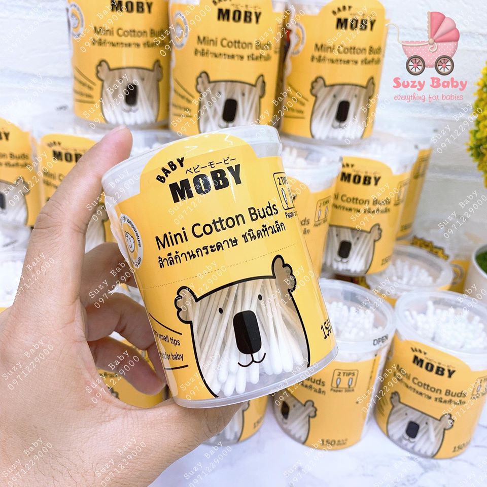 Bông tăm Moby cỡ bông nhỏ 150 chiếc