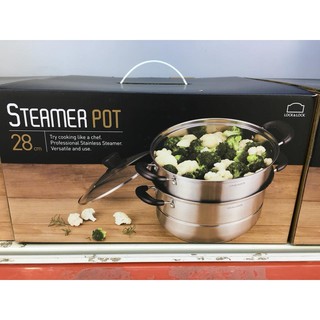 BỘ NỒI XỬNG HẤP 3 TẦNG BẰNG INOX LOCK&LOCK LLH1282 ĐÁY TỪ 28CM​