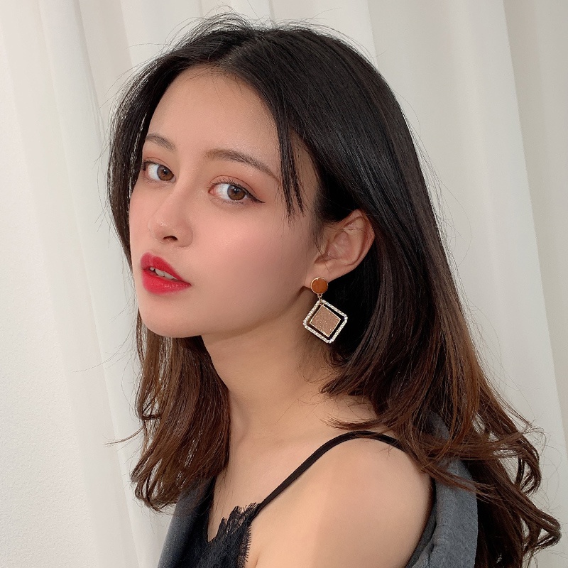 Bông Tai Mạ Bạc 925 Hình Vuông Sang Trọng Cho Nữ