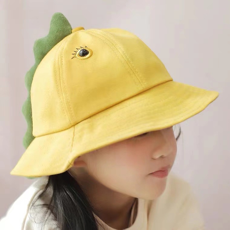(Hàng mới về) Mũ bucket, nón  chống nắng vành tròn hình khủng long đáng yêu cho bé chu vi vòng đầu dưới 54 cm