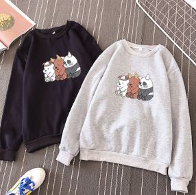 Áo Thun Dệt Kim Cổ Tròn Dáng Rộng Cỡ Lớn Thời Trang Mùa Thu Cho Nữ