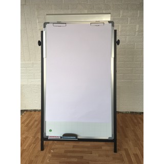 Bảng từ trắng có chân, bảng kẹp giấy, Bảng Flipchart chân gấp Eco (kèm quà tặng) KT từ 60x80 cm