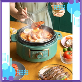 Nồi áp suất điện đa năng Nineshield 4L chính hãng, nấu lẩu, nấu cháo, nấu cơm, ninh xương, chiên xào naichau1377