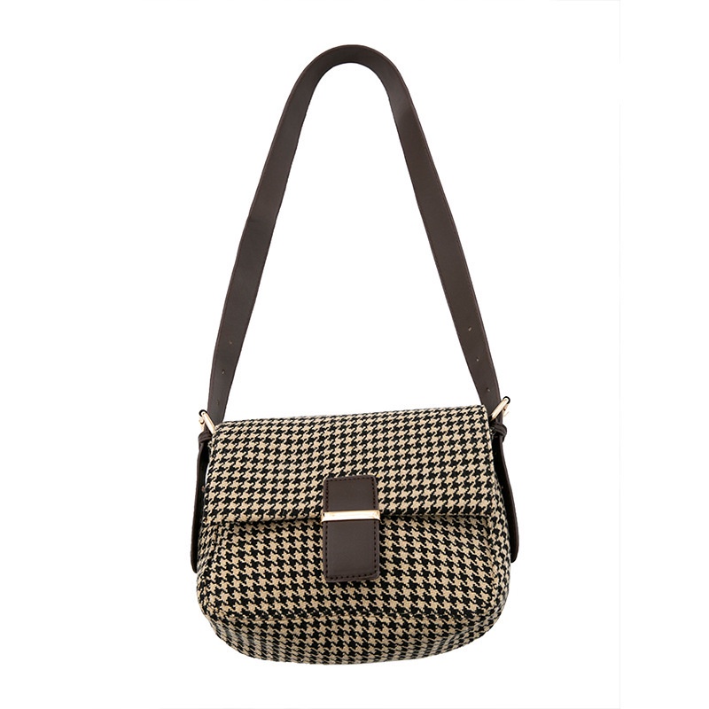 Túi đeo vai họa tiết kẻ sọc phong cách retro thu đông mới dễ phối đồ cho nữ