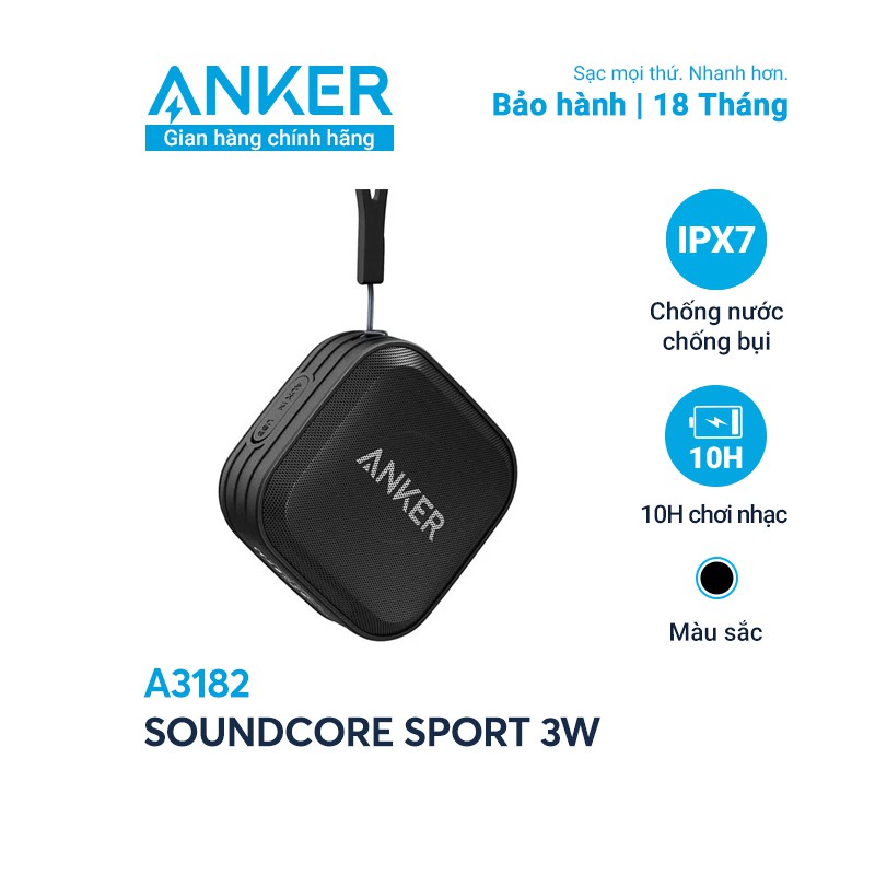 [Mã ELAK045 giảm 5% đơn 999K] Loa bluetooth SoundCore Sport 3W (by ANKER) - A3182