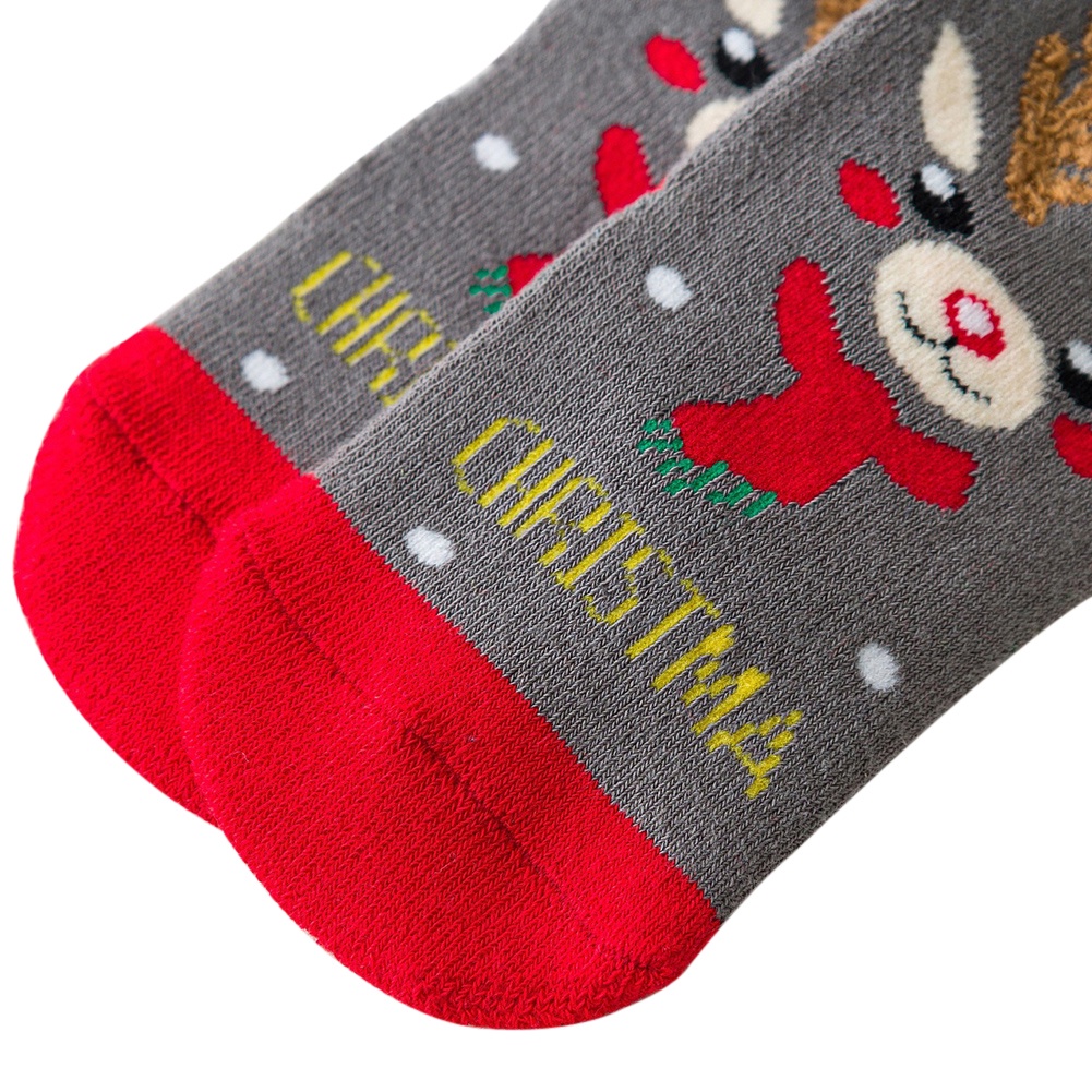 5 Cặp / Lô Tất Giáng sinh Trẻ em Bé trai Bé trai Cô gái Ông già Noel Mẫu phấn màu Bông đầy màu sắc Mềm mại Ấm áp Vớ