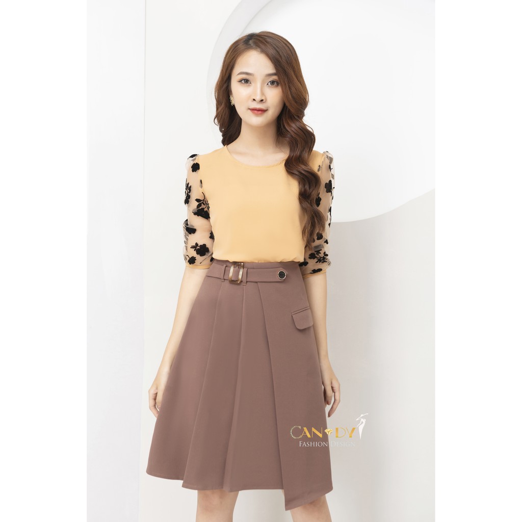 Chân Váy Nữ ❣️𝑭𝒓𝒆𝒆𝒔𝒉𝒊𝒑❣️ Chân Váy Xếp Ly Phối Đai CV48 - Hàng VNXK - Candy Fashion | BigBuy360 - bigbuy360.vn